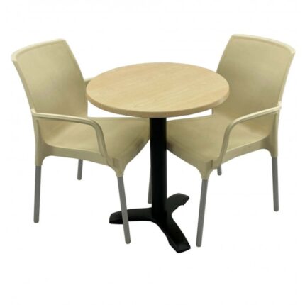 masa rotunda 60cm Raki Maple blat werzalit si picior metalic culoare negru