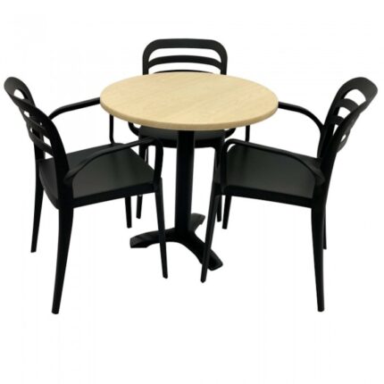 3 scaune ASPENDOS cu brate negre