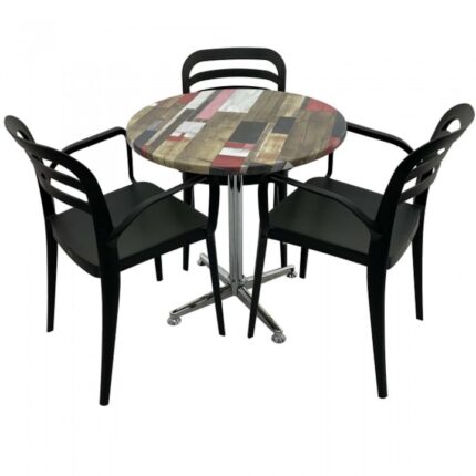 3 scaune ASPENDOS cu brate negre