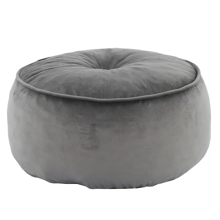 Taburet tesatura gri maro Kerem 45x45x26 cm