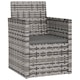 Fotoliu de gradina cu perna vidaXL, gri, poliratan, 53 x 57 x 75 cm, 5.75 kg