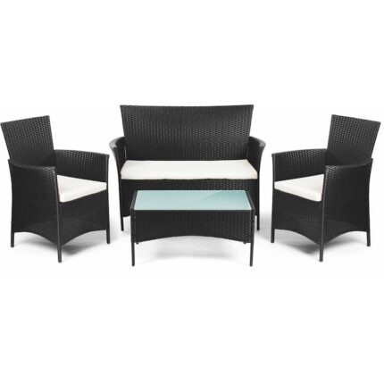 Set Mobilier gradina, Fieldmann, 4 persoane, Negru