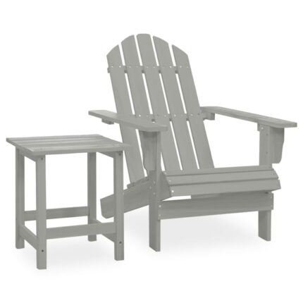 Scaun de gradina vidaXL, Lemn, Gri, 69,5 x 86,5 x 89,5 cm,9.29 kg,2 x piese