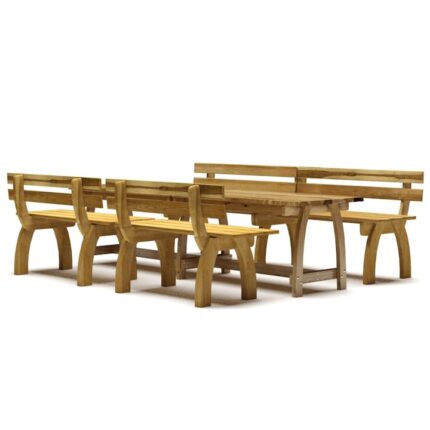 Set mobilier gradina vidaXL, Lemn, 220 x 74 x 75 cm, Maro, 4 piese
