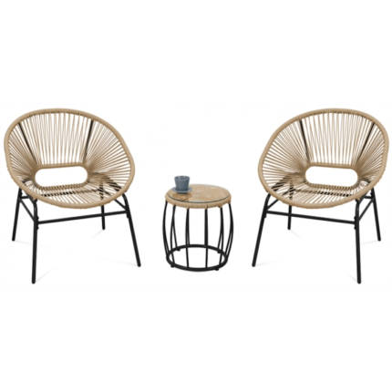 Set mobilier gradina, Focus Garden, Ratan, 3 elemente, Bej