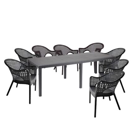 Set mobilier de gradina XXL 8 persoane Antracit - Maro