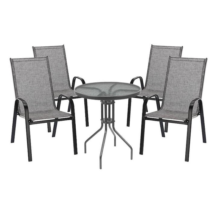 Mobilier gardina pentru 4 persoane - Matera - antracit