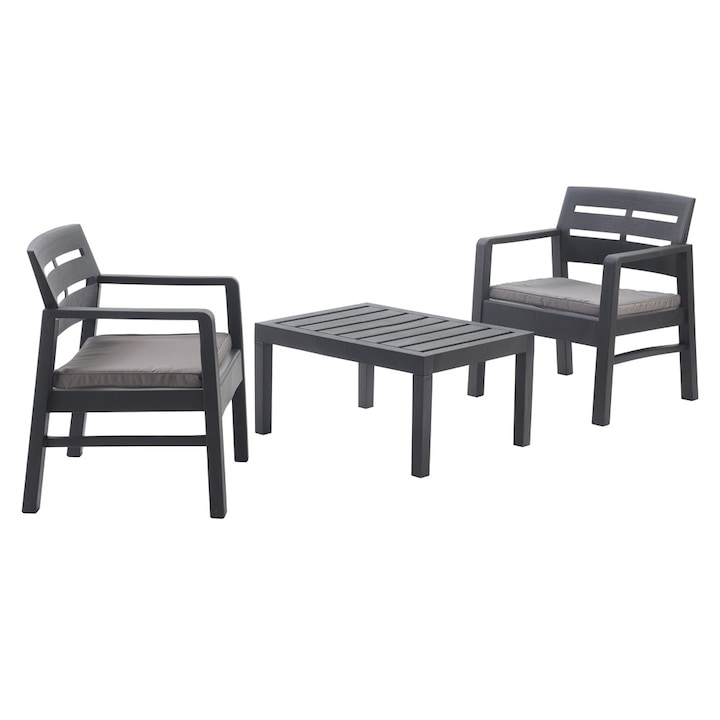 Set mobilier de gradina Bettina pentru 2 persoane Antracit