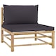 Canapea de mijloc pentru gradina vidaXL, perne gri inchis, bambus, 65 x 70 x 60 cm, 6.8 kg