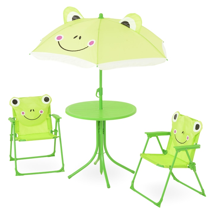 Maison Mex Frog Set 2 scaune, masuta si umbrela gradina/terasa, Maison Mex Frog, verde