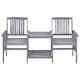 Set scaune de gradina cu masa de ceai vidaXL, Lemn, 159 x 61 x 92 cm, Maro/Gri decolorat, 17.2 kg