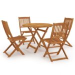 Set mobilier gradina, pliabil, 5 piese, lemn masiv acacia
