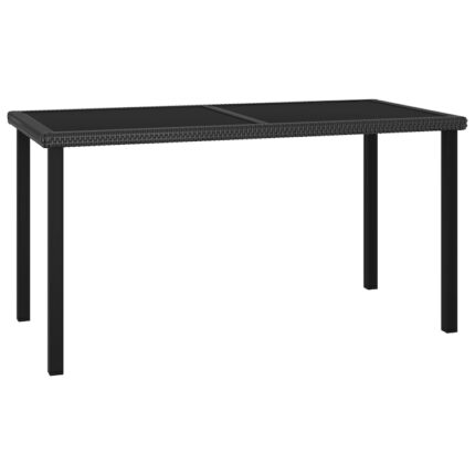 Mobila de gradina cu 7 piese cu perne crem, vidaXL, Poliratan, 140 x 70 x 73 cm, Negru