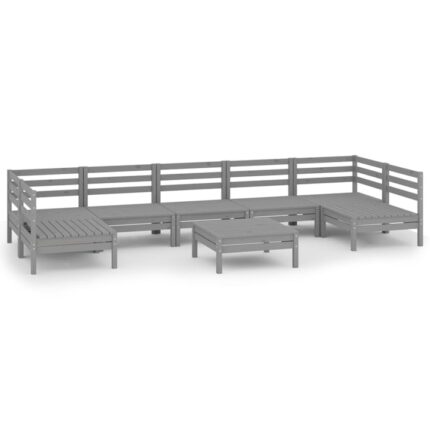 Set mobilier de gradina vidaXL, Lemn, Gri, 3083411, 63,5 x 63,5 x 62,5 cm