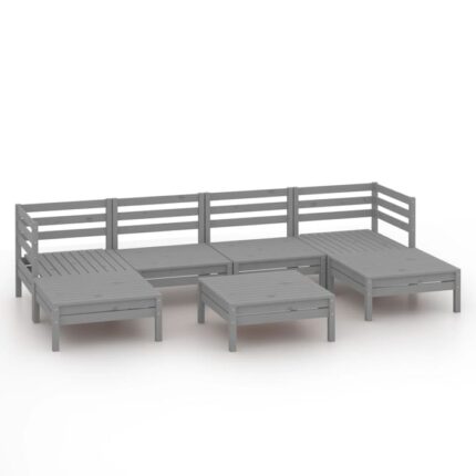 Set mobilier de gradina vidaXL, Lemn, Gri, 3083341, 63,5 x 63,5 x 62,5 cm