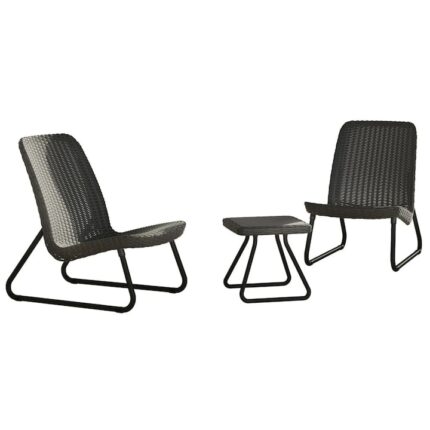 Set mobilier de terasa Rio Keter, 3 piese, grafit, 54 x 76 x 77,5 cm