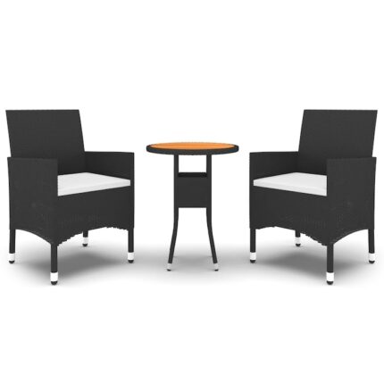Set mobilier de gradina vidaXL, 52 x 57 x 84 cm, 18.45 kg, 3 piese, poliratan