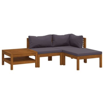 Set 4 mobilier de gradina vidaXL, Lemn de acacia, 65 x 65 x 35 cm, Maro