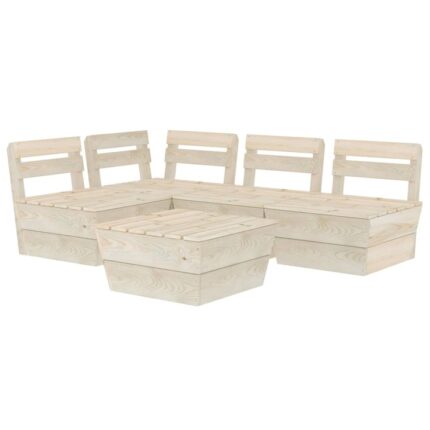 Set mobilier gradina din paleti, 5 piese, lemn de molid tratat