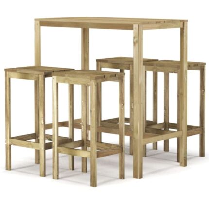 Set 5 x bar de gradina vidaXL, Lemn, 110 x 60 x 110 cm, Maro