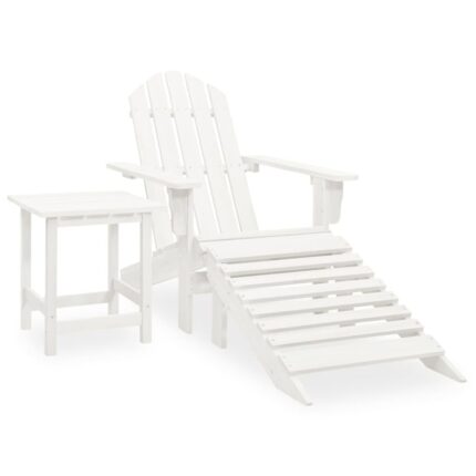 Scaun de gradina vidaXL, Lemn, Alb,11.54 kg,69.5 x 147.5 x 89.5 cm,2 x piese