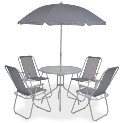 Set Mobila gradina 6 piese, vidaXL, Tesatura, Gri