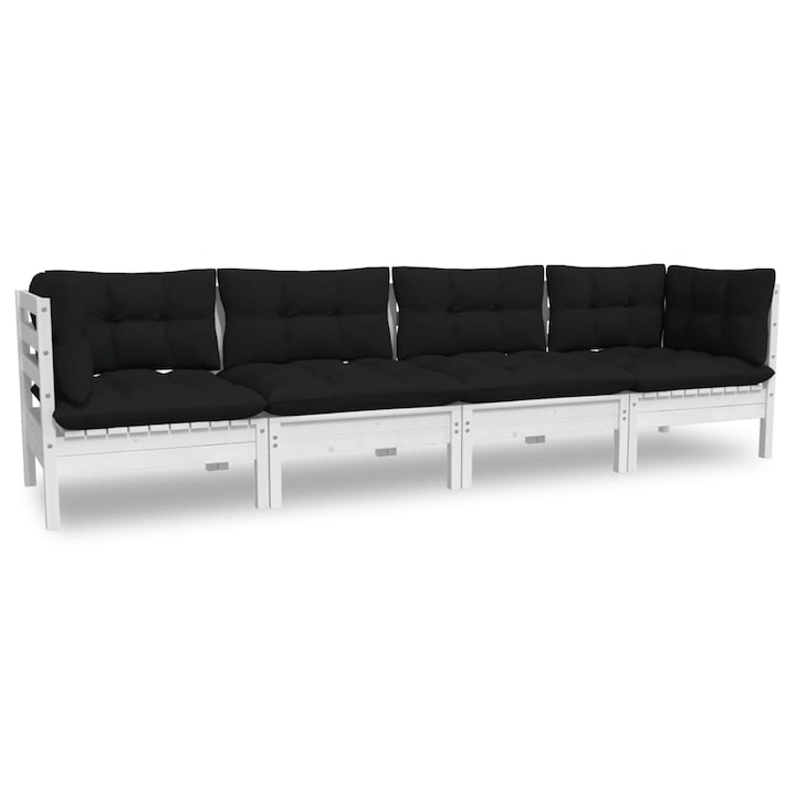 63 Set 4 x mobilier de gradina vidaXL, Lemn, 63,5 x 63,5 x 62,5 cm, 40.4 kg, Alb