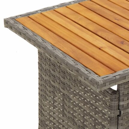 VidaXL Masa de gradina gri 100x50x43/63 cm, lemn acacia si poliratan, 10 kg