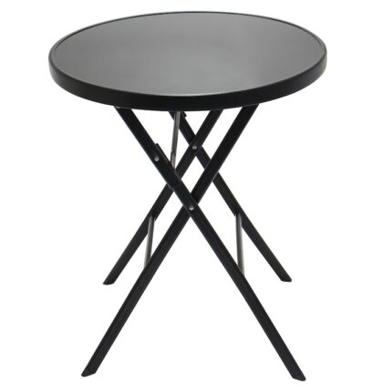 Masa plianta pentru gradina EVO, metal + sticla, rotunda, 2 persoane, 60 x 70 cm
