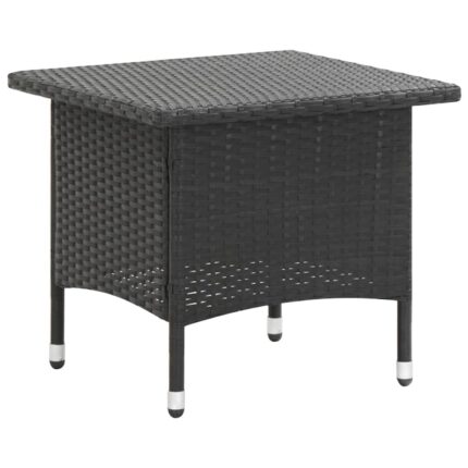 Masa de balcon/terasa, vidaXL, Ratan, 50 x 50 x 47 cm, Negru