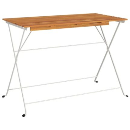 Masa bistro pliabila vidaXL, lemn masiv de acacia otel, 100x54x71 cm, 8.2 kg