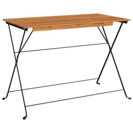 Masa bistro pliabila vidaXL, 100x54x71 cm, lemn masiv de acacia otel, 8.7 kg