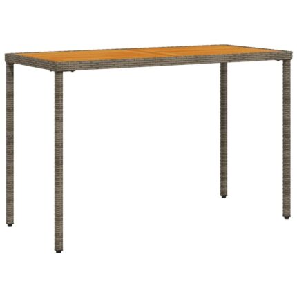 Masa de gradina vidaXL, blat lemn acacia, gri, 115x54x74 cm, poliratan, 9.15 Kg