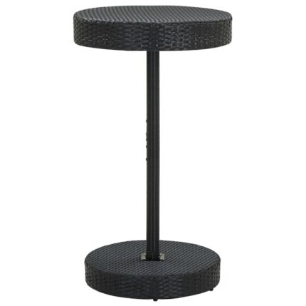 Masa rotunda de gradina, vidaXL, Poliratan, 60.5 x 106 cm, Negru