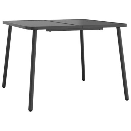 Masa de gradina vidaXL, antracit, 100x100x71 cm, otel, 16.05 kg