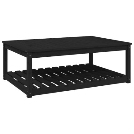 Masuta de gradina, vidaXL, 121x82.5x45 cm, Lemn masiv de pin, 18.1 kg, Negru