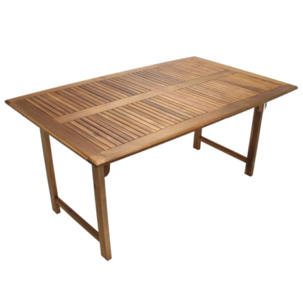 Masa extensibila pentru gradina DacEnergy©, lemn acacia tratat, interior si exterior, dreptunghiulara, 12 persoane, 160 / 220 x 100 x 74 cm, natur