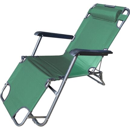 Sezlong pliabil cu tetiera Heinner, 153x60x79 cm, verde