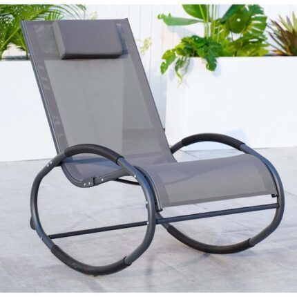 Scaun balansoar gradina Kring Cerc complet, 146x63x95cm, culoare gri