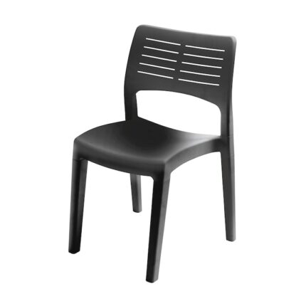 Set 2 scaune gradina/terasa fara brate, Progarden, din polipropilena, antracit, 50x51x82 cm
