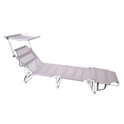 Sezlong gradina / terasa Kring Poseidon, 191x58x24cm, textilen gri