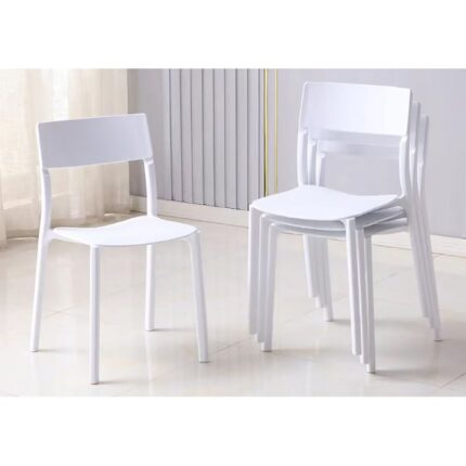 Set 4 scaune Kring Marsala, interior/exterior, tratat UV, polipropilena (PP), Alb