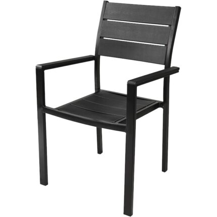 Scaun gradina/terasa/curte, Kring Dayton, 62x55x88, metal/plastic, culoare negru