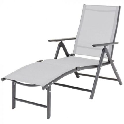 Sezlong gradina Timeless Tools, Aluminiu/Sintetic, 114 x 50 x 30 cm, Gri