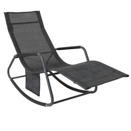 Sezlong balansoar OGS47-MS, Sobuy, Cadru metalic, Negru