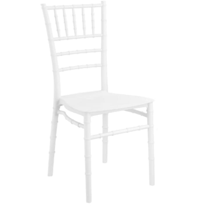 Scaun Chiavari Premium ALB idealSTORE, Dimensiuni 87 x 43 x 47 cm, Spatar Inalt, Sezut Ergonomic, Design Elegant, Plastic Rezistent la Uzura, Pete, UV, Umezeala, Inghet, Temperaturi Mari, Sarcina 150 KG, Usor de Curatat