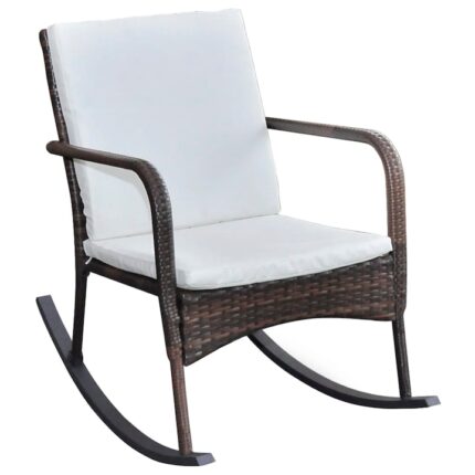 Scaun balansoar de exterior vidaXL, maro, poliratan, 64 x 101 x 91 cm, 8.35 kg, Maro
