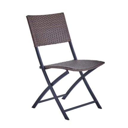 Scaun de gradina Shopiens® Bistro, pliabil, din otel/plastic, maro, 44 x 59 x 84 cm