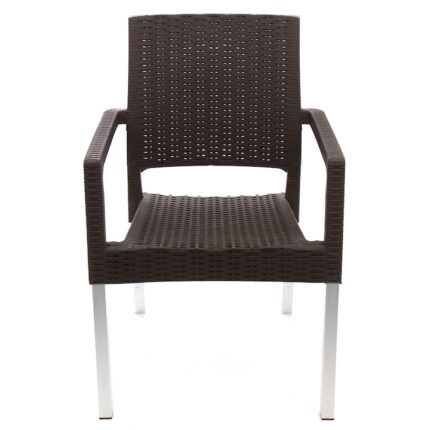 Scaun pentru gradina, Alex, metal si polietilena, culoare maro, rezistent, 57 x 57 x 87 cm