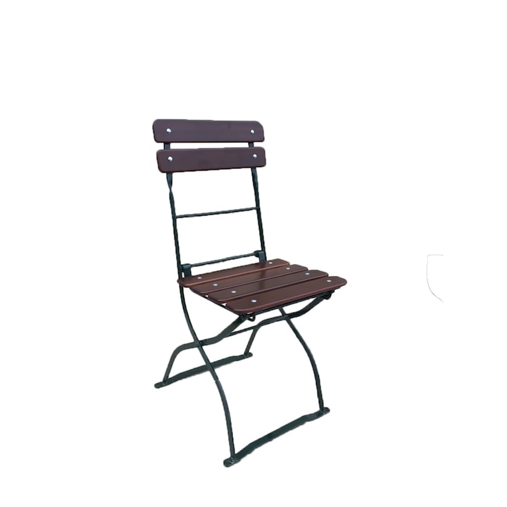 Scaun BISTRO CLASIC din lemn de salcam, 40x33 cm, pentru gradina sau terasa, lamele drepte, culoare castanie